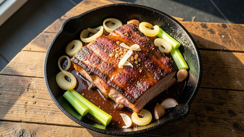 BBQ Pork Rib Roast Recipe: Clockwork Sear for Crispy Celery Crowns