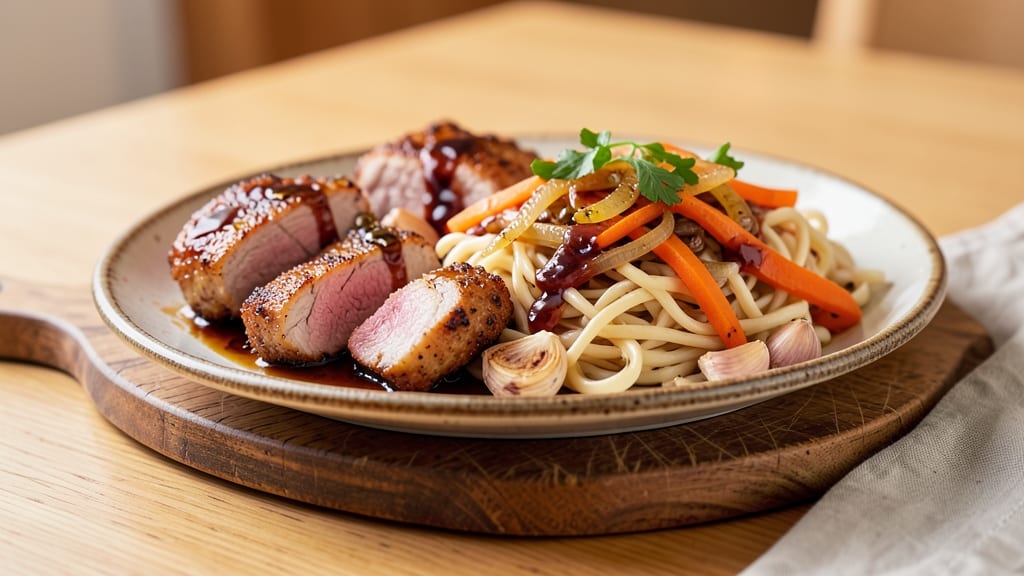 Beer-Braised Pork Chops and Noodles Recipe: Deep Umami Sauce That Coats Every Bite