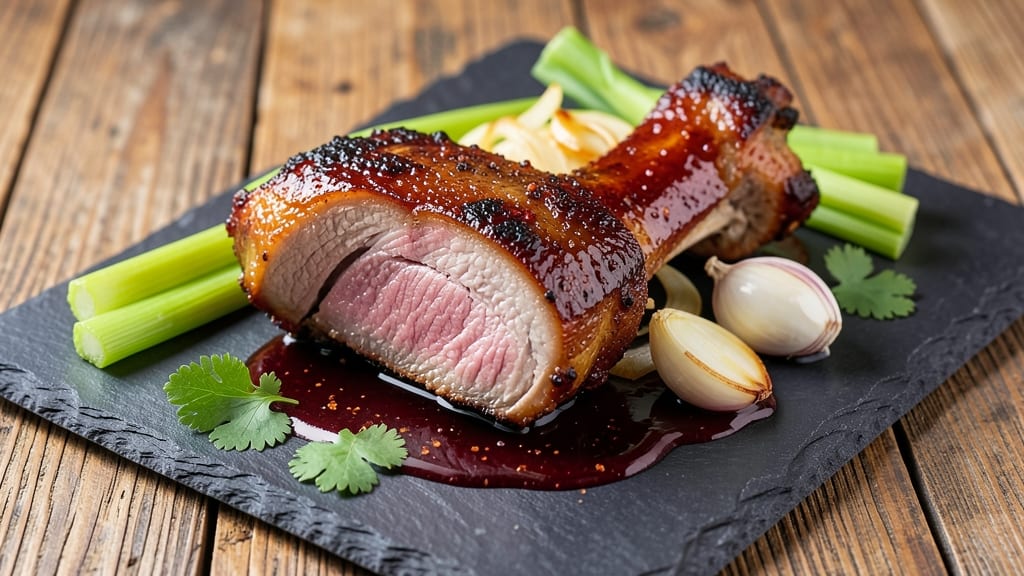 BBQ Pork Backbone Recipe: Smoky Celery Crown Crunch Over Rich Gravy