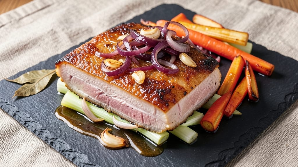 Boiled and Roasted Pork Belly Recipe: Crispy Bark Over Silky Shreds