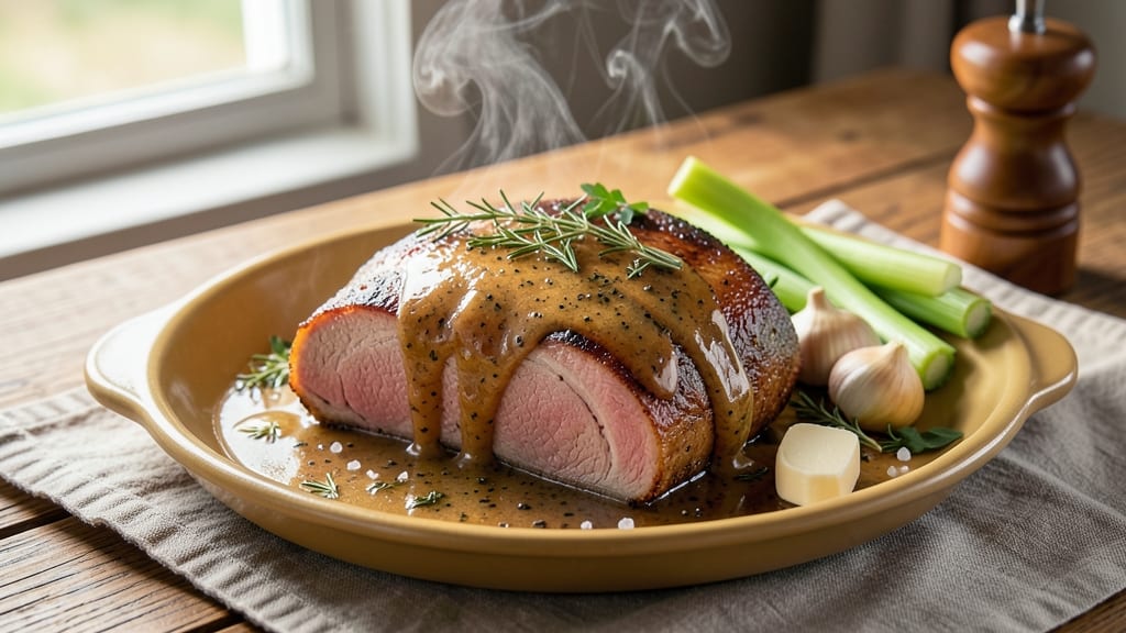 Boneless Rib End Pork Roast Recipe Slow Cooker: Slow-Cooked Melting Tenderness With Celery Crown Topping