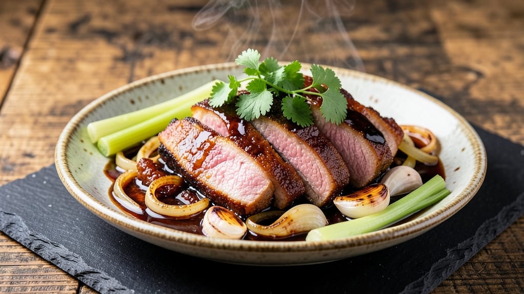 Chairman Mao's Pork Recipe: Celery Crown Crunch Over Savory Soy Glaze