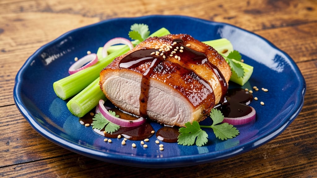 Caramel Pork Recipe: Sticky-Sweet Glaze with Crunchy Celery Crown