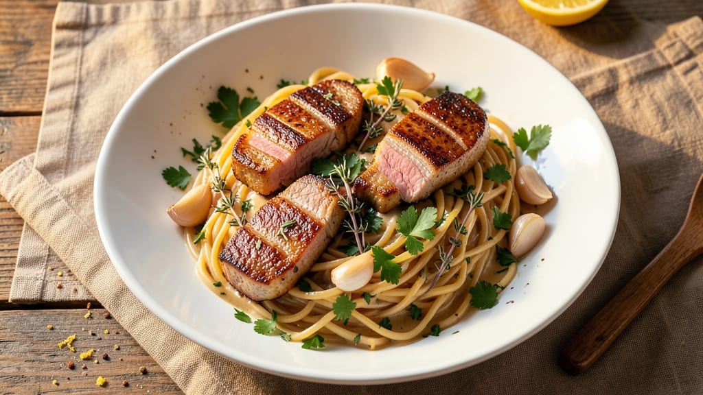 Baked Pork Chop Spaghetti Recipe: Crispy Top, Creamy Sauce Fusion
