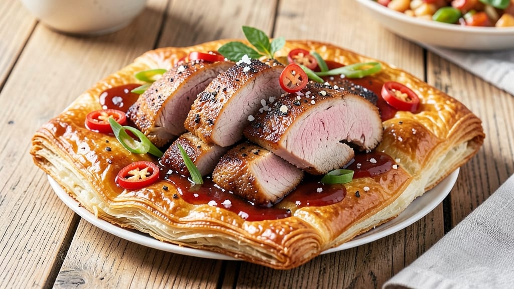 BBQ Pork Puff Pastry Recipe: Smoky-Sweet Glaze Over Flaky Layers