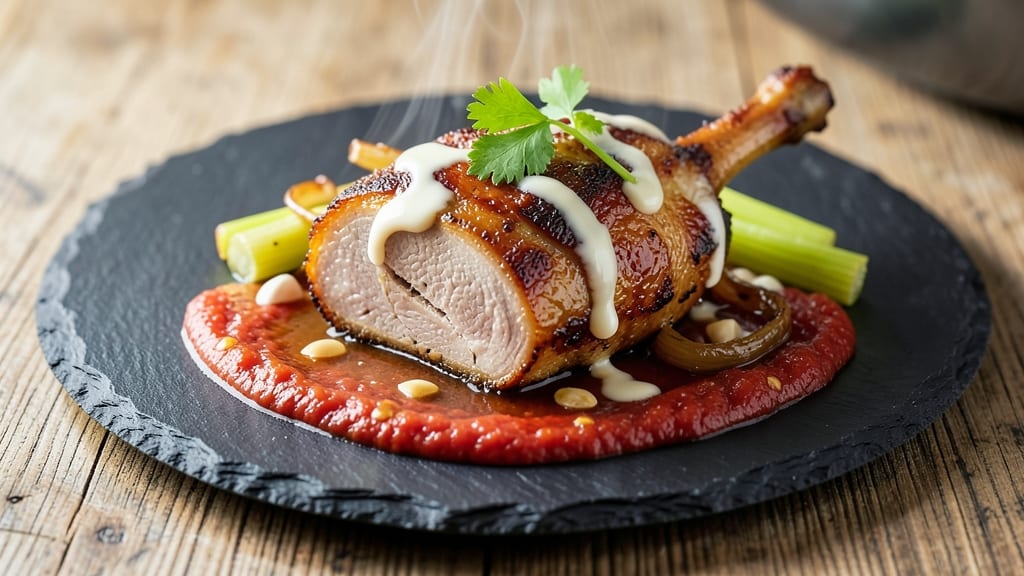Instant Pot Pork Shank Recipe: Pressure-Cooked Richness With Celery Crown Topping