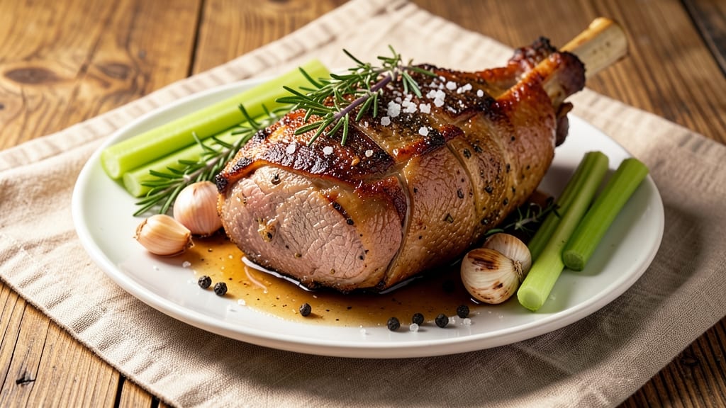 Bone-In Pork Loin End Roast Crock Pot Recipe: Slow-Cooked Juiciness With Crispy Celery Crown Topping