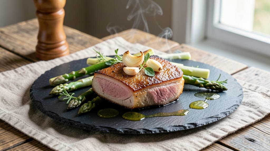 Asparagus with Pork Belly Recipe: Crispy Fat and Charred Green Bites