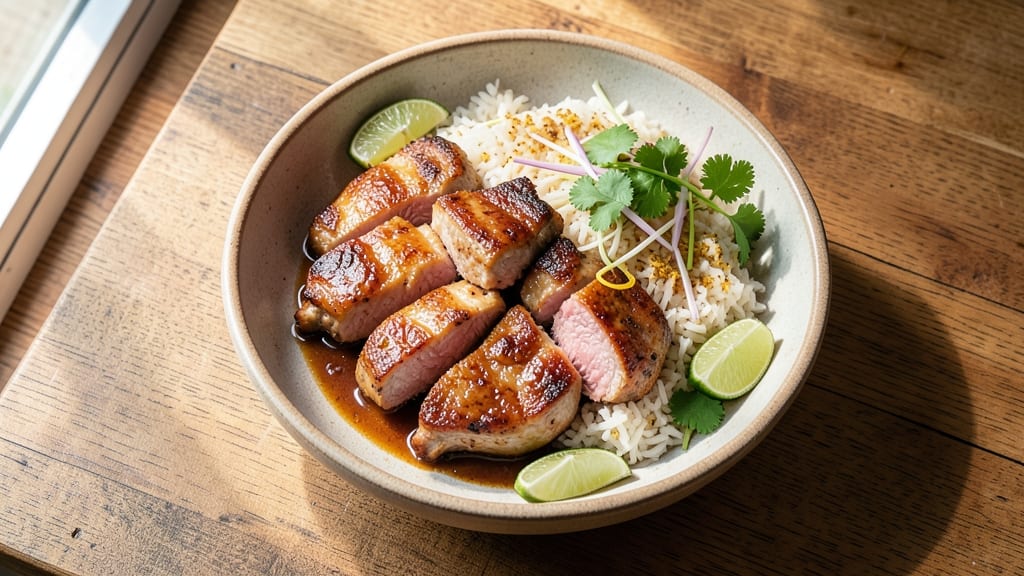 Puerto Rican Pork Chops and Rice Recipe: Sofrito-Spiced Crust Over Buttery Arroz Con Gandules