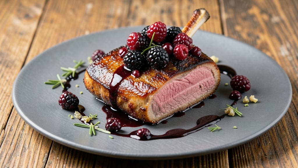 Blackberry Pork Recipe: Sweet-Tart Glaze with Crispy Celery Crown Topping