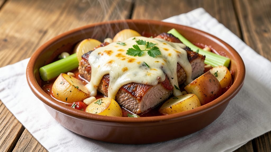 Cheesy Pork Caldereta Recipe: Slow-Simmered Comfort With Celery Crown Crunch