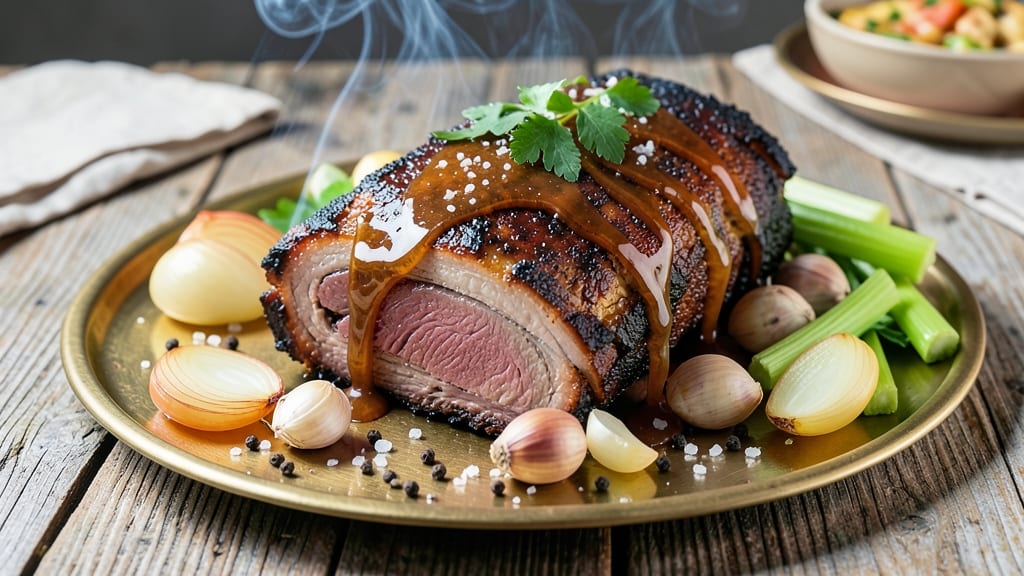 Boston Butt Pulled Pork Smoker Recipe: Celery Crown Crunch Over Smoky Brown Sugar Gravy