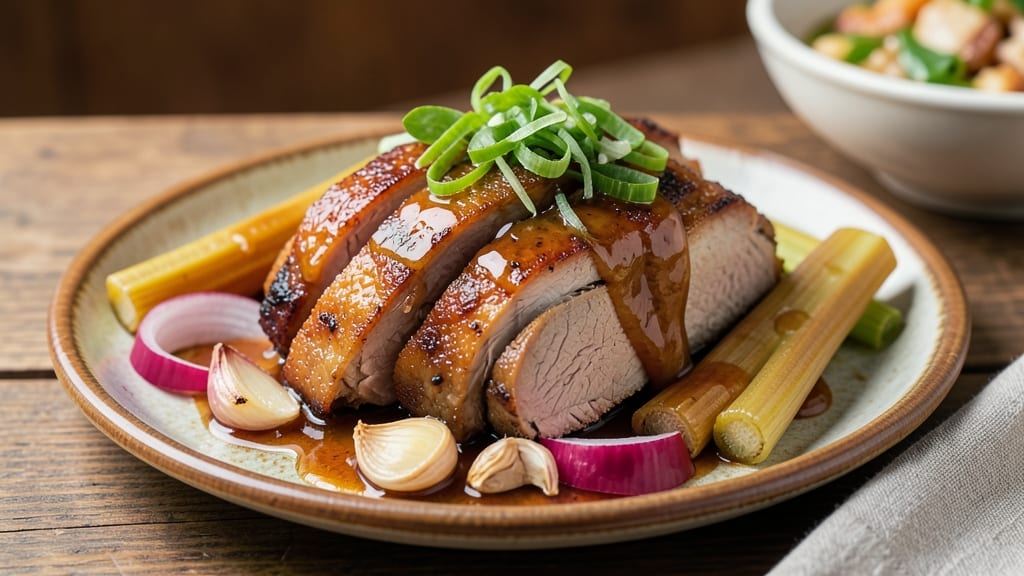 Chamorro Pork Recipe: Island-Style Braised Pork with Celery Crown Crunch