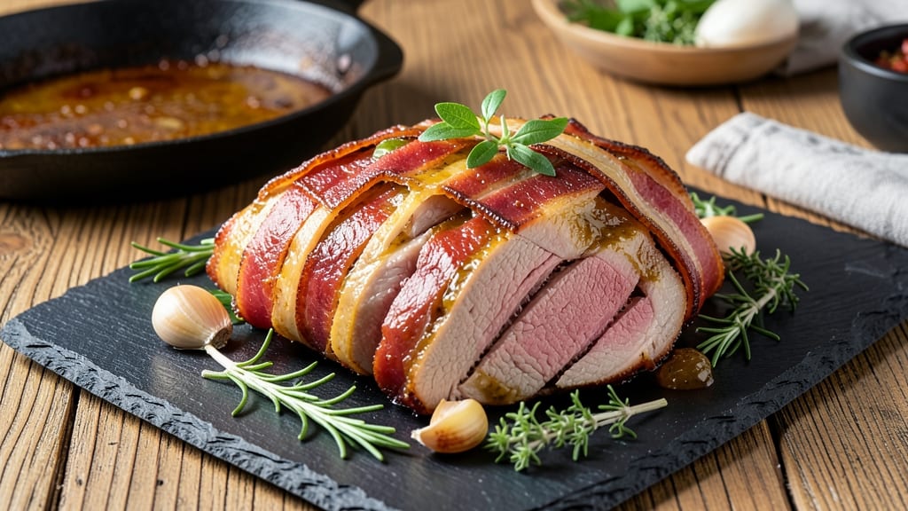 Bacon-Wrapped Pork Loin Recipe: Oven-Baked Crispy Edges and Juicy Core