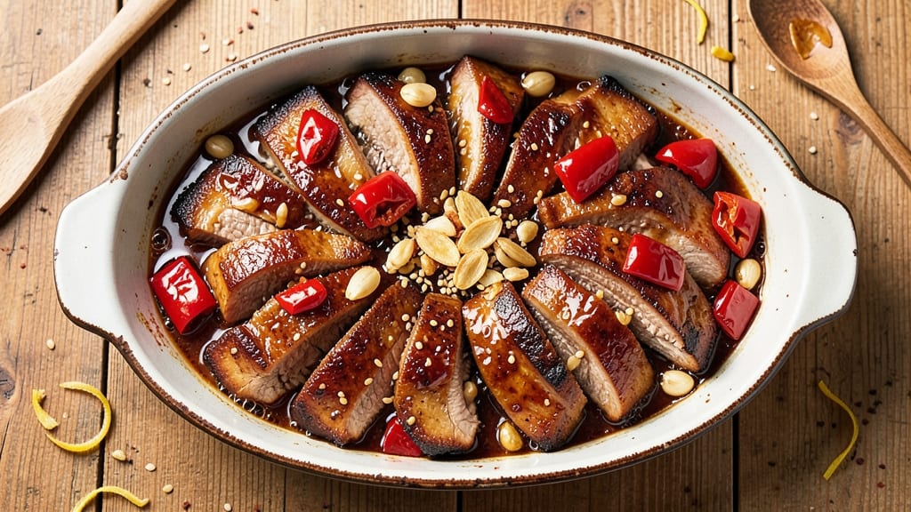 Baked Sweet and Sour Pork Recipe: Honey-Glazed Crunch Over Silky Shreds