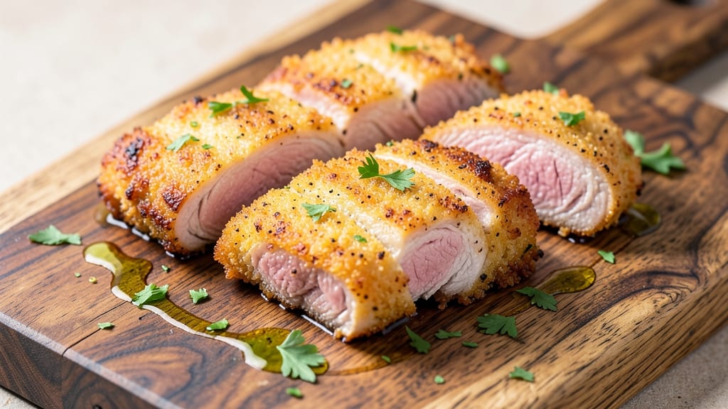 Baked Parmesan Crusted Pork Chops Recipe: Golden Crust, Juicy Pink Centers